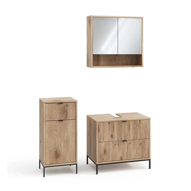 Vicco Badmöbel-Set Eliza Viking Oak 70 x 63 3-teilig Art Nr 59689