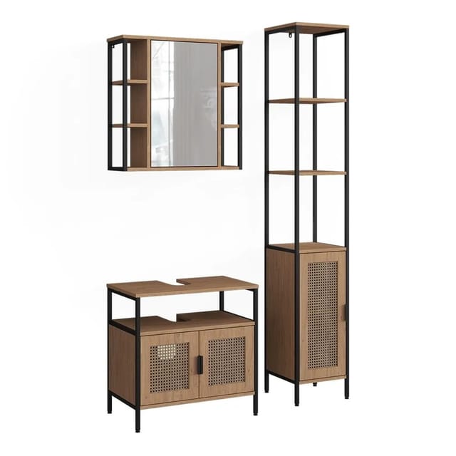 Vicco Badmöbel-Set Linara Eiche 60 x 59 3-teilig Art Nr 63265