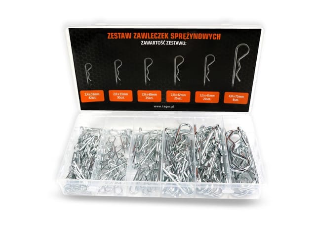 Teger Federkeilstift-set, 150 Stück