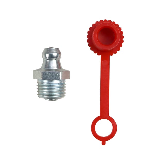Satz M10x1 Schmiernippel Mit Roter Schmiernippelkappe Pzl Hydral, 10 Stück