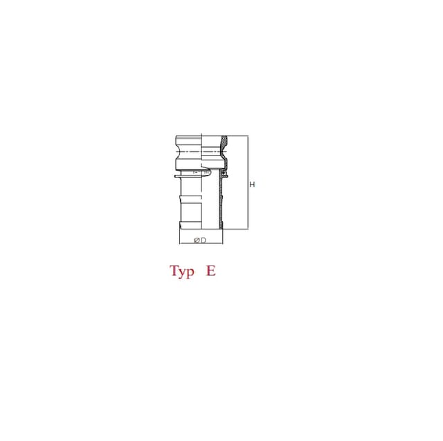 Camlock-schnellkupplungsstecker Typ E, Aluminium, 1 1/2" X 38 Mm