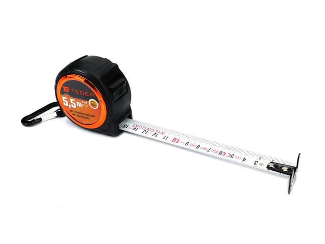 Doppelseitiges Stahlmaßband Teger 5,5 M 19 Mm