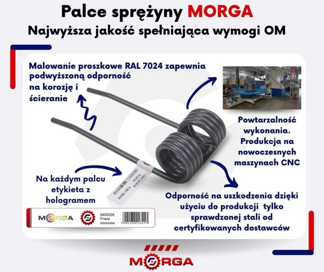 Aufnahmezinken Für Massey Ferguson 585136m1 Ballenpresse Fi-5 Mm L-198 Mm Pulverbeschichtet Morga