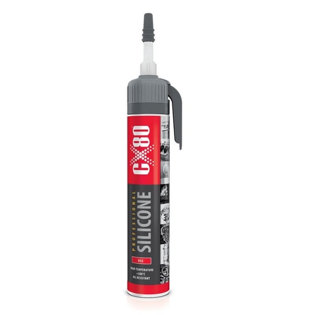Ölbeständiger Silikondichtstoff Cx-80 Professional, Rot, Langlebig, Uv-beständig, -65 °c Bis +260 °c, 210 G
