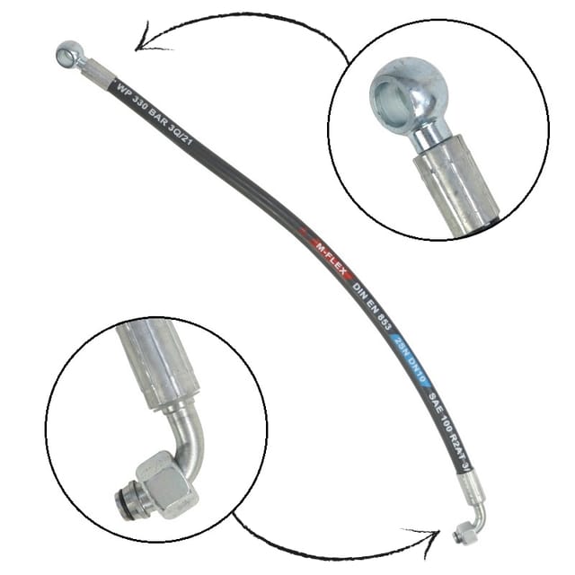 Hydraulik-rücklaufschlauch Für Ursus C-330 Verteilersatz M18x1,5 Winkel - Öse Rnm Dn10 L-620 Mm Dn10-2sn Pzl Hydral