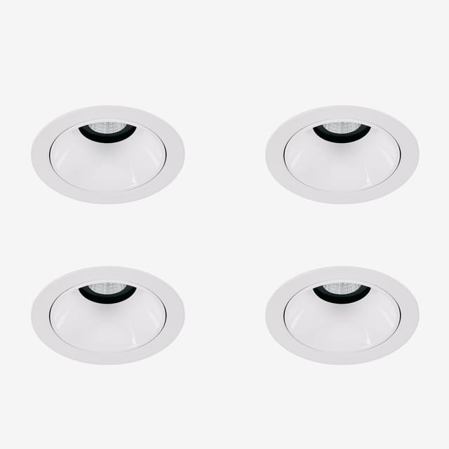Sklum Pack Mit 4 Led-einbau-downlights Mit Runden Rahmen Ø7 Cm Für Den Außenbereich Aus Aluminium Orelva Weiss