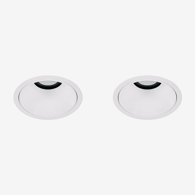 Sklum Pack Mit 2 Led-einbau-downlights Mit Runden Rahmen Ø8 Cm Für Den Außenbereich Aus Aluminium Orelva Weiss