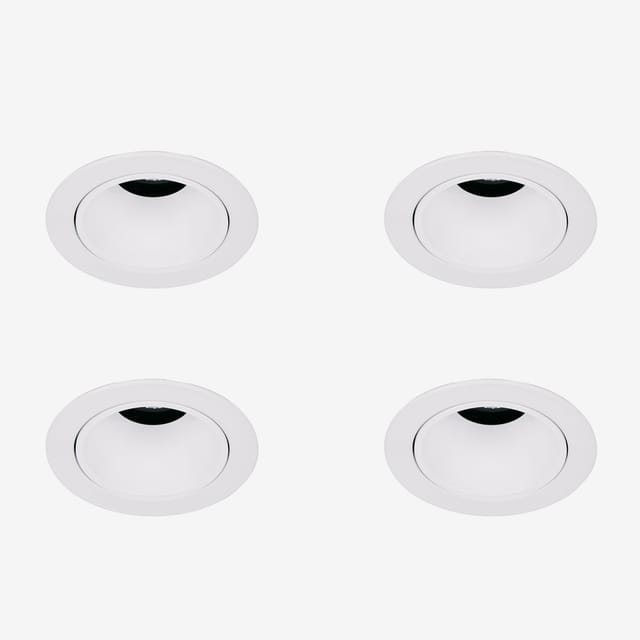 Sklum Pack Mit 4 Einbaubaren Led-downlights Mit Runden Rahmen Ø5 Cm Für Den Außenbereich Aus Aluminium Orelva Weiss
