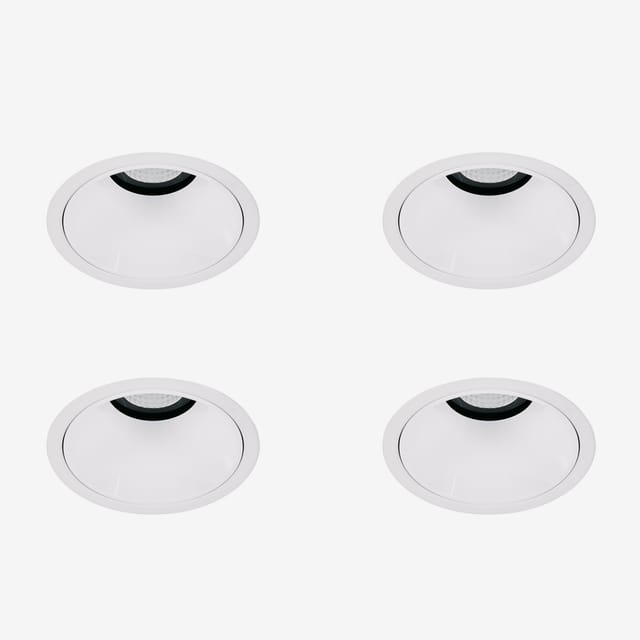 Sklum Pack Mit 4 Led-einbau-downlights Mit Runden Rahmen Ø8 Cm Für Den Außenbereich Aus Aluminium Orelva Weiss