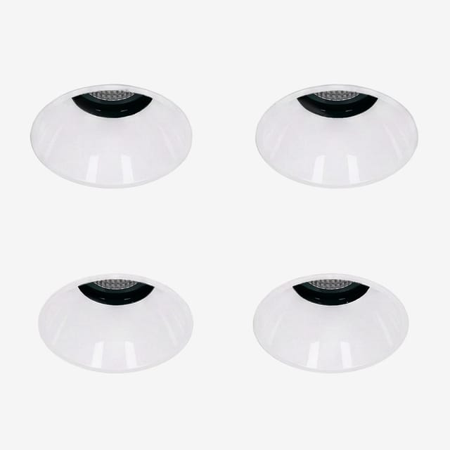 Sklum Pack Mit 4 Rahmenlosen, Runden, Eingelassenen Led-downlights Ø3,6 Cm Für Den Außenbereich Aus Aluminium Orelva Weiss