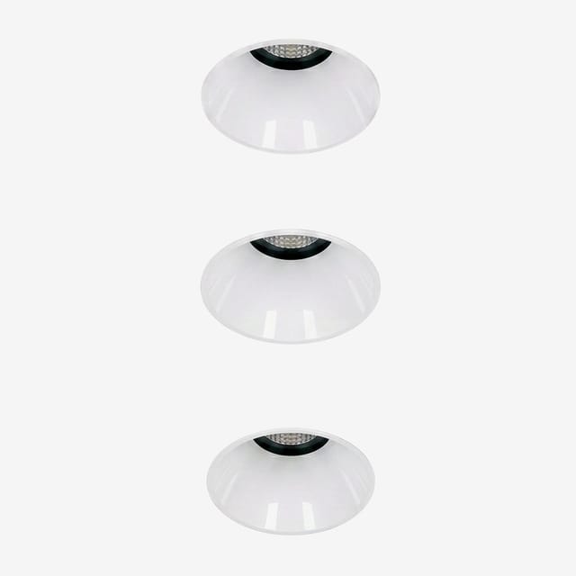 Sklum Pack Mit 3 Rahmenlosen, Runden, Einbaubaren Led-downlights Ø5,3 Cm Für Den Außenbereich Aus Aluminium Orelva Weiss