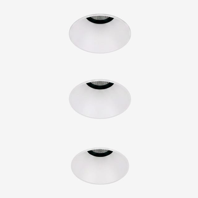 Sklum Pack Mit 3 Rahmenlosen, Runden Led-einbau-downlights Ø6,8 Cm Für Den Außenbereich Aus Aluminium Orelva Weiss