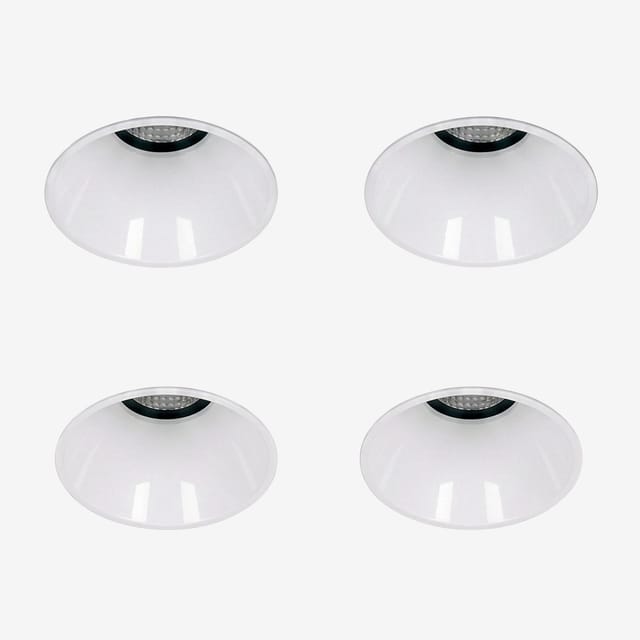 Sklum Pack Mit 4 Rahmenlosen, Runden, Einbaufähigen Led-downlights Ø5,3 Cm Für Den Außenbereich Aus Aluminium Orelva Weiss