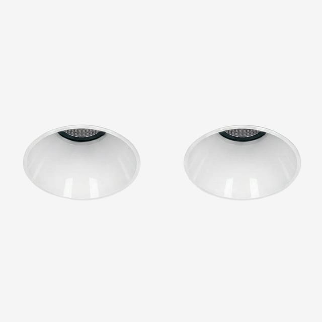 Sklum Pack Mit 2 Rahmenlosen, Runden, Einbaufähigen Led-downlights Ø5,3 Cm Für Den Außenbereich Aus Aluminium Orelva Weiss