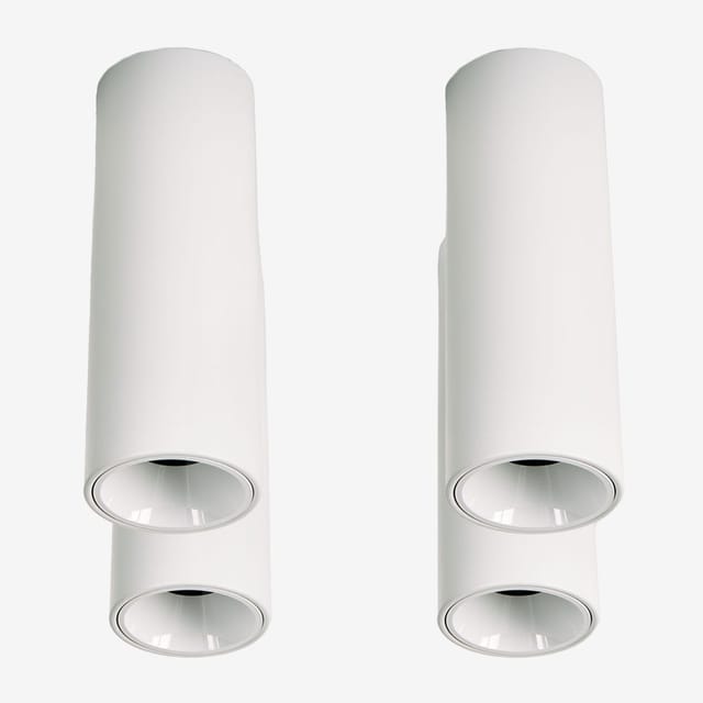 Sklum Pack Mit 2 Runden Led-deckenaufbauleuchten Ø7,2 Cm Für Den Außenbereich Aus Aluminium Orelva Weiss