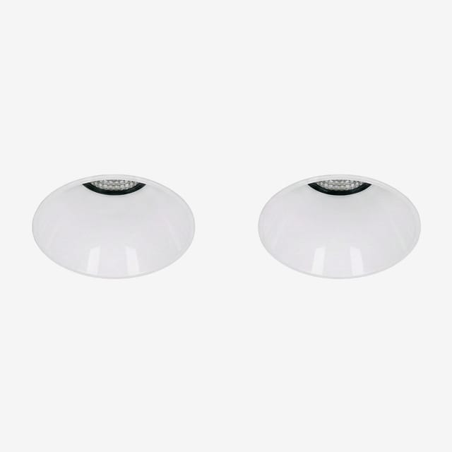 Sklum Pack Mit 2 Rahmenlosen, Runden, Einbaufähigen Led-downlights Ø6,8 Cm Für Den Außenbereich Aus Aluminium Orelva Weiss