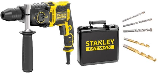 350w Percussion Drill Bei 2 Mechanischer Geschwindigkeit Stanley Fatmax Fmeh850k - Trapano+valigetta+punte