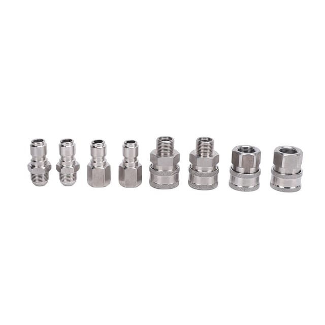 Set Mit 8 Schnellkupplungen Für Hochdruckreiniger, 3/8 Zoll Außen- Und Innengewinde, Für Die Autoreinigung.