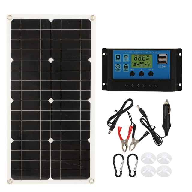 25-w-solarpanel, Ip65 Wasserdicht, 12 V/24 V, Hohe Adaptive Leistung, Überlastschutz, Für Wohnmobil, Auto, Boot, Anhänger, 10-a-regler