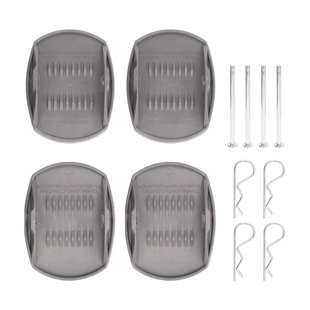 Set Mit 4 Wohnwagen-hebeplatten, Rostbeständig, Hochfest Und Robust, Mit Lastverteilung. Adapter Für Hochleistungsheber.