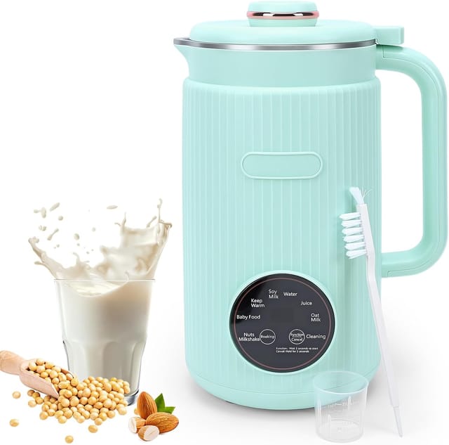 Automatischer Nussmilchbereiter Für Pflanzliche Milch, 1200 Ml, Mit 12 Klingen Und Temperaturregelung, Für Selbstgemachte Laktosefreie Pflanzliche Milch Aus Hafer, Soja, Nüssen Und Grünem Obst