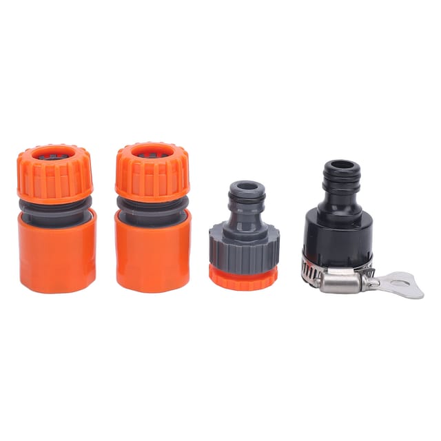 Set Mit 4 Schnellkupplungs-gartenschlauchanschlüssen, Automatischer Schließung, Aus Witterungsbeständigem Abs-kunststoff, Für Standard-gartenschlauchdüsen.