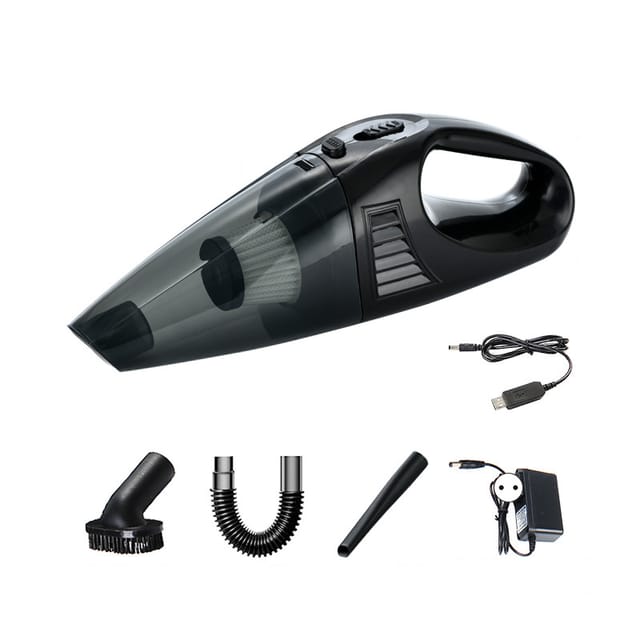 Ergonomischer Autostaubsauger Für Nass- Und Trockenreinigung, Tragbar Und Kabellos, Schwarz, Eu-stecker.