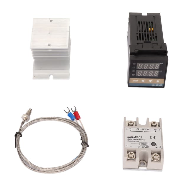 Schnell Ansprechender Digitaler Pid-thermostat (4er-pack) Mit Relais-kit Und Thermoelement-kühlkörper, 100–240 V Ac, 40 A