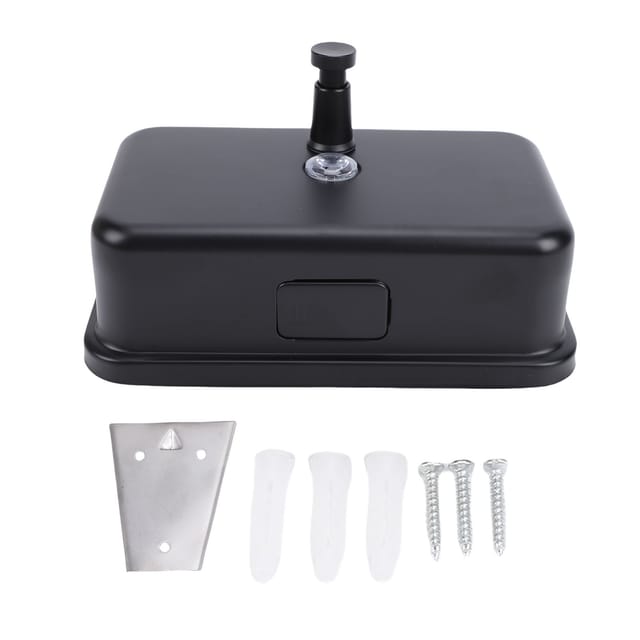 Wandseifenspender Aus Edelstahl, Wasserdicht, Großes Fassungsvermögen (1200 Ml), Manuell, Für Wohnmobile, Wohnwagen, Freizeitfahrzeuge, Yachten, Schwarz.