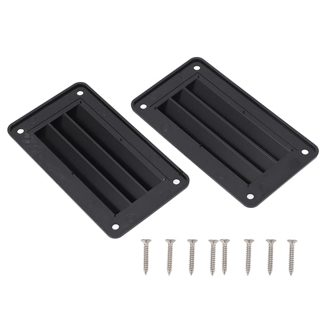 Set Mit 2 Professionellen Lüftungsgittern Für Wohnmobile, Badezimmer, Büro, Boot, Yacht, Zuhause (schwarz).