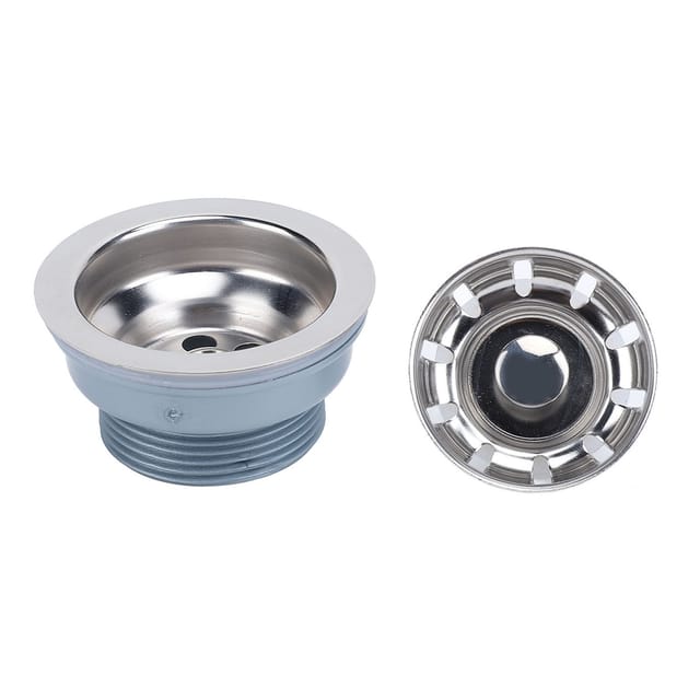 Abflussgarnitur Aus Hochglanzpoliertem Edelstahl Für Wohnmobile, Mit Sieb Und Stöpsel, Für Spülbecken Mit Einer 52 Mm Öffnung.