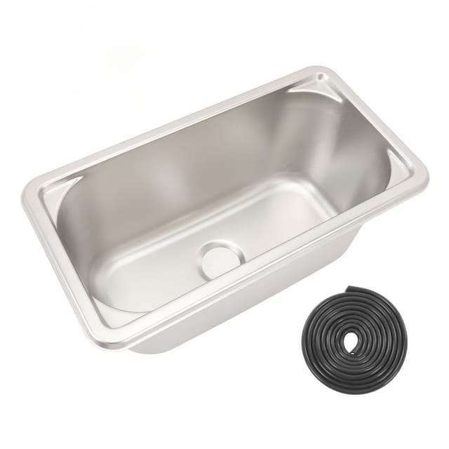 30 X 15 X 15 Cm (11,8 X 5,9 X 5,9 Zoll) Spülbecken Aus Edelstahl 304 Mit 40-mm-abflussgarnitur, 7 Liter Fassungsvermögen, Einbauversion Für Boote Oder Wohnwagen