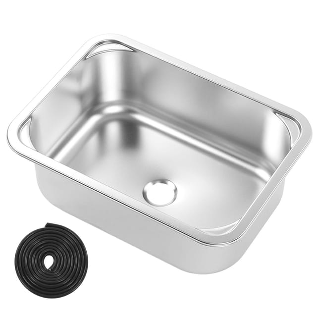 Quadratisches Waschbecken Für Wohnmobile, 345 X 245 X 136 Mm, Aus Edelstahl 304, Eingelassen, Mit 40 Mm Abfluss, Für Wohnmobile, Yachten Oder Boote.