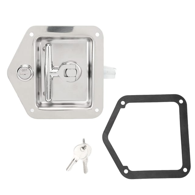 T-griff-verschluss Für Werkzeugkasten, 12,4 X 11,9 Cm, Polierter Edelstahl, Mit Schlüsseln Und Dichtung, Für Wohnwagen, Lkw Oder Werkzeugkasten.