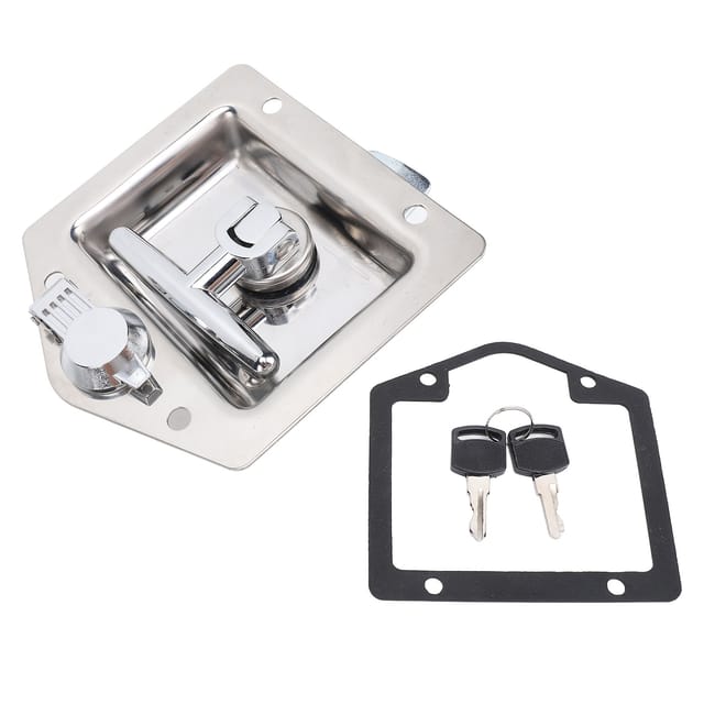 T-griff-werkzeugkastenverschluss, 12,4 X 12,4 Cm, Polierter Edelstahl, Mit Dichtung Und Schlüsseln, Für Wohnwagen- Oder Lkw-werkzeugkasten.