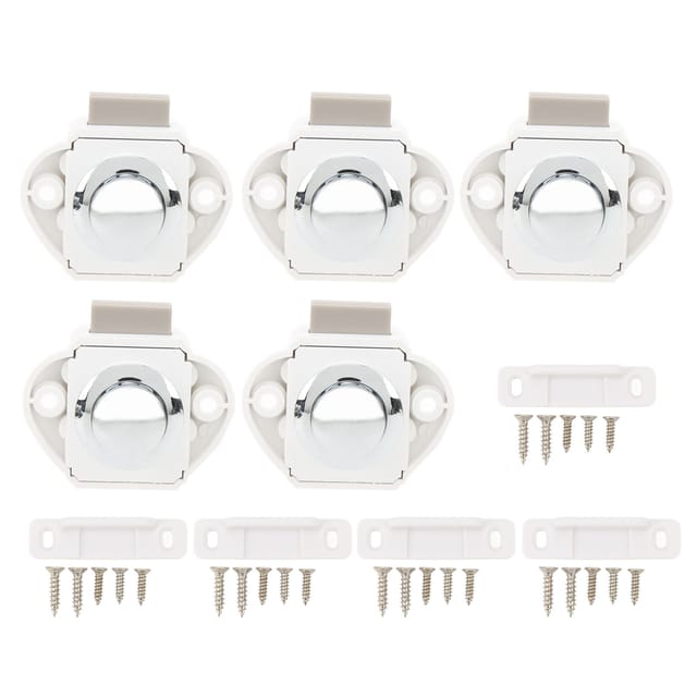 Set Mit 5 Schlüssellosen Druckknopfschlössern Aus Zinklegierung Für Türen Mit Einer Dicke Von 14 Bis 16 Mm