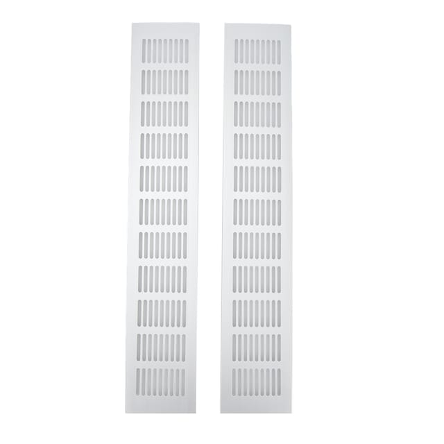 Set Mit 2 Rechteckigen Lüftungsgittern Aus Aluminiumlegierung Für Kleiderschränke/schuhschränke, 80 X 450 Mm