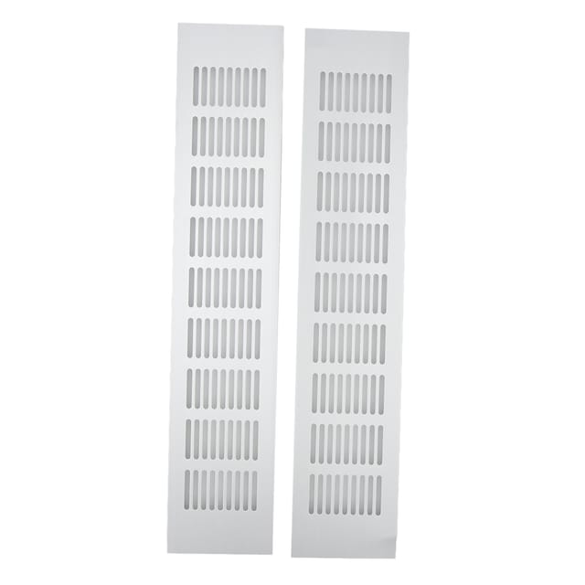 Set Mit 2 Rechteckigen Lüftungsgittern Aus Aluminiumlegierung Für Kleiderschränke/schuhschränke, 80 X 400 Mm