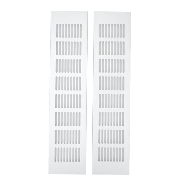 Set Mit 2 Rechteckigen Lüftungsgittern Aus Aluminiumlegierung Für Kleiderschränke/schuhschränke, 80 X 350 Mm