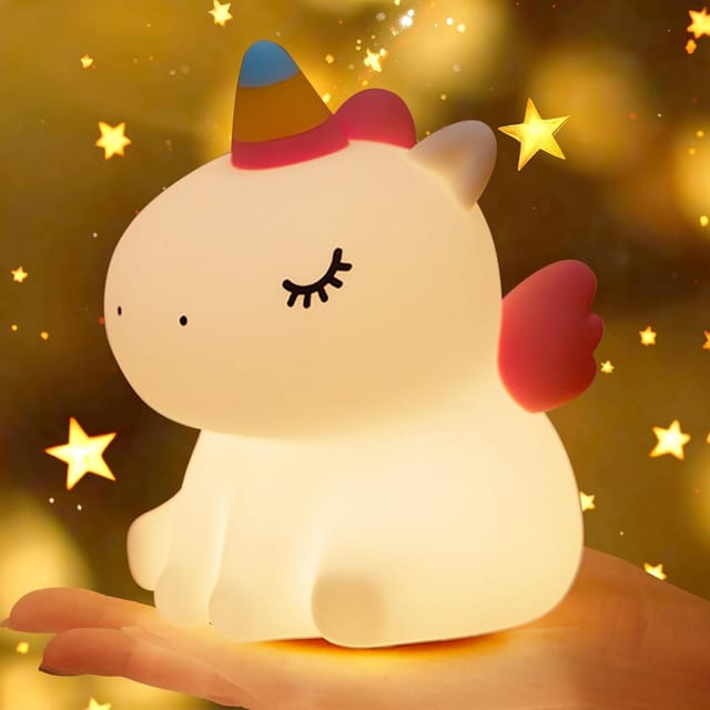 Einhorn-led-nachtlicht Mit Touch-funktion Für Kinder, Wiederaufladbares Silikon-nachtlicht Mit Usb-anschluss, 3 Helligkeitsstufen Und 30-minuten-timer, Einhorn-kinderzimmerlampe Als Geschenk Für Junge