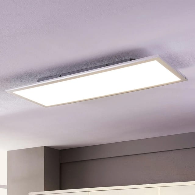 [neuwertig] B-ware Lindby Deckenleuchte Led Livel Lampe Leuchte Silber 4000k 80x30cm Ip20 36w
