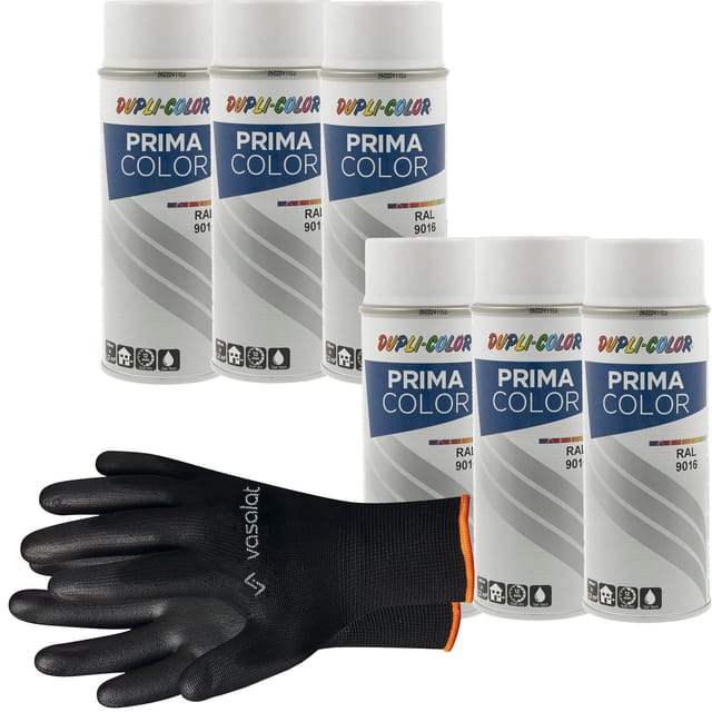 Dupli-color Lackspray Verkehrsweiß Glänzend Ral 9016 - Sprühlack Für Metall, Kunststoff Und Holz - Wetterfeste Sprühfarbe Für Den Innen- Und Außenbereich Uv -beständig, 6 Stück - Vasalat