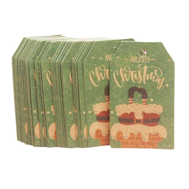 Set Mit 100 Weihnachtlichen Lesezeichen Aus Kraftpapier, Niedliche Anhänger Zum Basteln, Backen, Verpacken, Dekorieren, Rindfleischfarbe