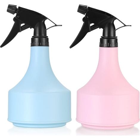 2 Leere Sprühflaschen, 500 Ml Kunststoff-sprühdosen, Leere Sprühflaschen, Nachfüllbare, Pumpenbetriebene Wassersprüher, Sprühgerät Für Pflanzen, Garten, Küche, Innenräume – Rosa + Blau – Fei Y
