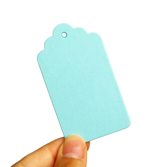 50 Bunte Geschenk-tages Aus Papier Mit Loch, Rechteckige Hänge-tages Zum Selbermachen Für Weihnachts-, Hochzeits- Und Partygeschenke, Blau