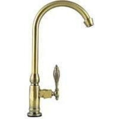 Schwenkbare Mischbatterie Aus Gebürstetem Messing In Antikbronze Mit Zugkette, Elegantes Vintage-design Für Badezimmer Und Waschbecken