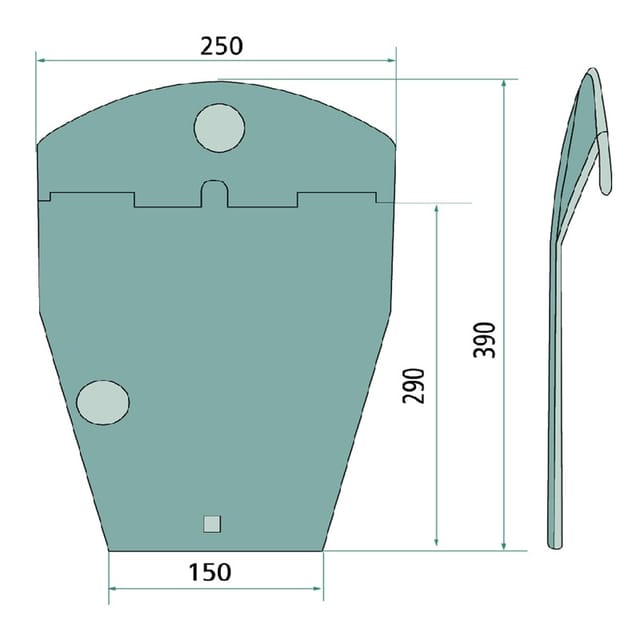 Gleitschuh 390mm Vicon Kverneland 5512510086