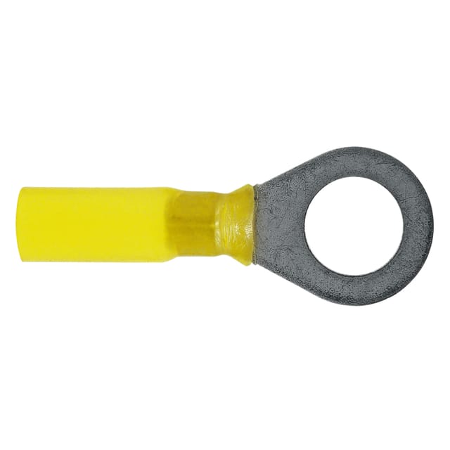 Crimp-ösenverbinder, Teilisoliert, Gelb, 10 Mm, 3–6 Mm², 25 Stück
