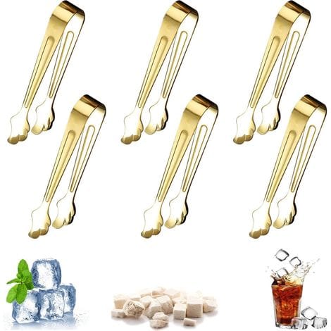 Edelstahl-zuckerzange (6er-set), Bonbonzange, Eiswürfelzange, Kleine Küchenzange, Mini-servierzange Für Vorspeisen, Getränke, Kaffee-eiswürfel, Gefrierschrank