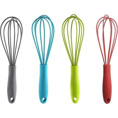 4-teiliges Silikon-schneebesen-set, 17 Cm Mini-antihaft-handschneebesen Zum Kochen, Ideal Für Beschichtete Pfannen, Backen, Mischen Und Rühren, 4 Farben